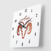 Hiermee wordt de Ram Zodiac Glass Square Wall klok (Hoek)