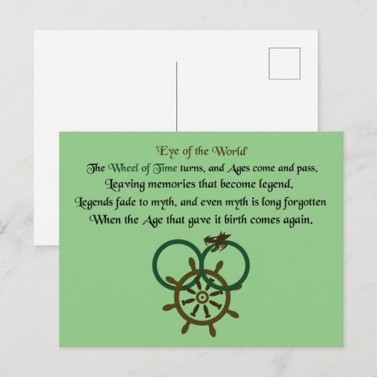 Hiermee wordt het wiel van de tijd gecentreerd briefkaart (Voorkant / Achterkant)