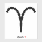Hiermee wordt het zwarte astrologische symbool Ram Sticker (Vel)