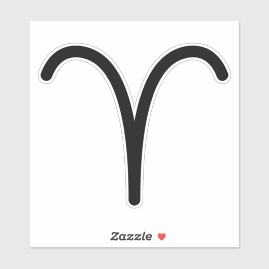 Hiermee wordt het zwarte astrologische symbool Ram Sticker (Vel)