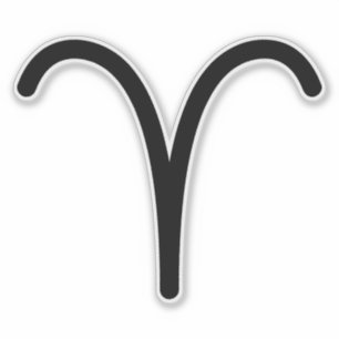 Hiermee wordt het zwarte astrologische symbool Ram Sticker