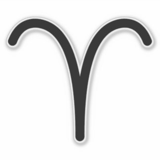 Hiermee wordt het zwarte astrologische symbool Ram Sticker