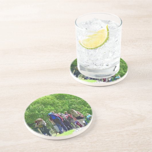 HIERMEE ZANDSTEEN ONDERZETTER (Zijkant)