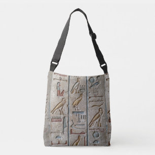 Hiëroglief Oud Egypte Taal Gegraveerde Tekst Crossbody Tas