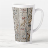 Hiëroglief Oud Egypte Taal Gegraveerde Tekst Latte Mok (Rechts)