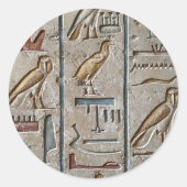 Hiëroglief Oud Egypte Taal Gegraveerde Tekst Ronde Sticker (Voorkant)