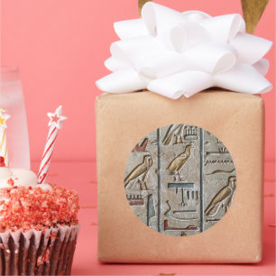 Hiëroglief Oud Egypte Taal Gegraveerde Tekst Ronde Sticker