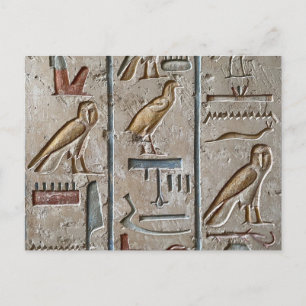 Hieroglief Oude Egyptische Taal Gegraveerde Tekst Briefkaart