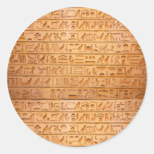 Hieroglief Oude Egyptische Taal Gegraveerde Tekst Ronde Sticker