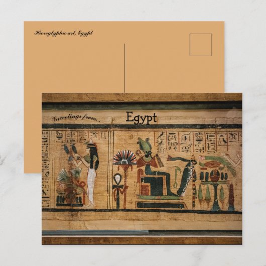 Hiërogliefenkunst in Egypte Briefkaart (Voorkant / Achterkant)