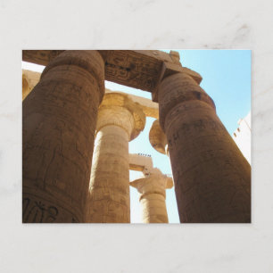 Hieroglyhmen op pijlers bij de tempels van Karnak Briefkaart