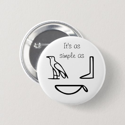 Hieroglypen Ronde Button 5,7 Cm (Voorkant /achterkant)