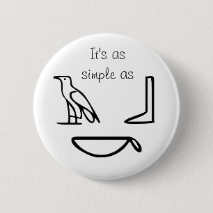 Hieroglypen Ronde Button 5,7 Cm