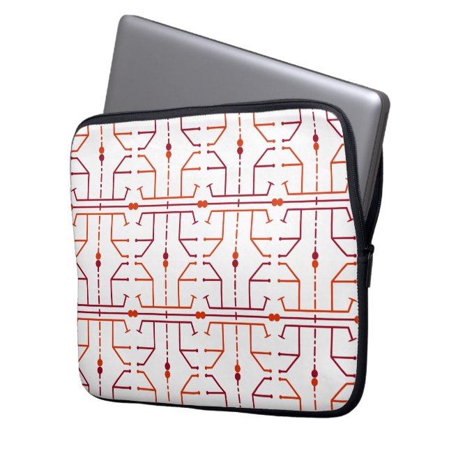 Hieroglyph Abstracte Patroon Laptop Mouw 13-inch Laptop Sleeve (Voorkant Links)