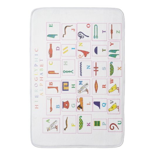 Hieroglyphic-alfabet Badmat (Voorkant Verticaal)