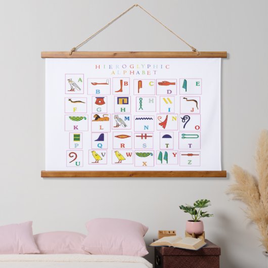 Hieroglyphic-alfabet Hangend Wandkleed (Slaapkamer)