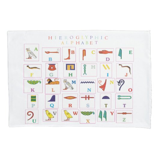 Hieroglyphic-alfabet Kussensloop (Voorkant)