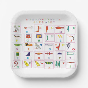 Hieroglyphic-alfabet Papieren Bordje