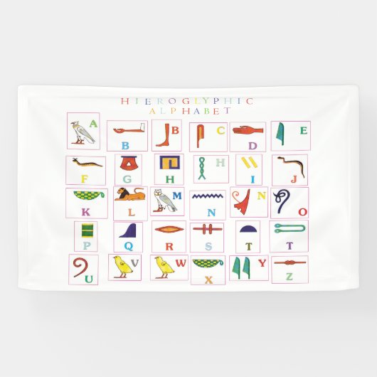 Hieroglyphic-alfabet Spandoek (Horizontaal)