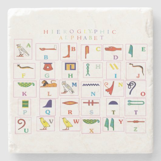 Hieroglyphic-alfabet Stenen Onderzetter (Voorkant)