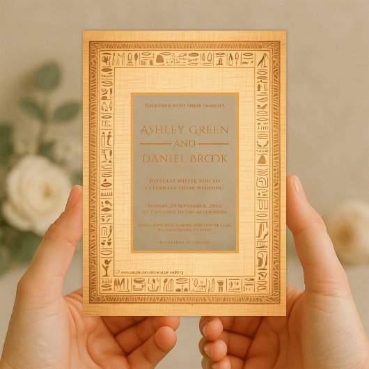 Hieroglyphic Motifs Papyrus Ancient Egypt Wedding Acryl Uitnodigingen