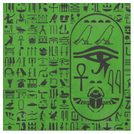 Hieroglyphics Green Stof