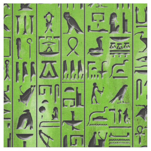 Hieroglyphics in Emerald Stof (Close Up)