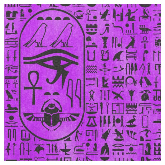 Hieroglyphics Paars Stof (Close Up)