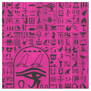 Hieroglyphics Paars Stof