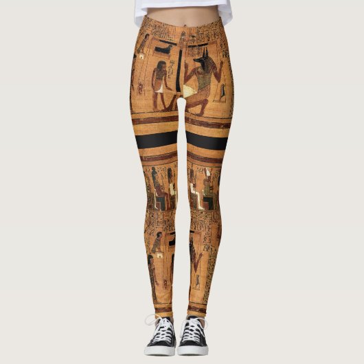 Hieroglyphics Papyrus Ancient Egyptische Leggings (Voorkant)