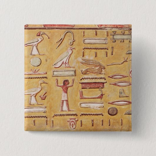 Hieroglyphics, van de Tomb van Seti I Vierkante Button 5,1 Cm (Voorkant)