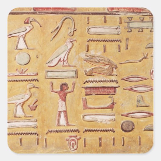 Hieroglyphics, van de Tomb van Seti I Vierkante Sticker (Voorkant)