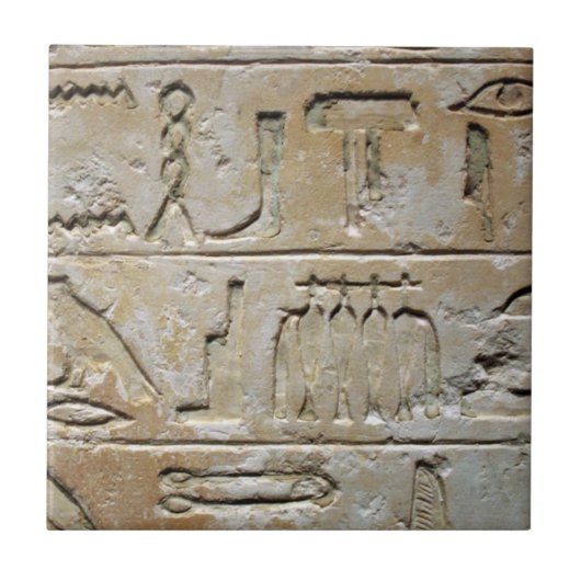 Hieroglyphikken op een steenmuur tegeltje (Voorkant)