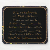 Hieroglyphiktekens - zwart en gouden marmer muismat (Voorkant)