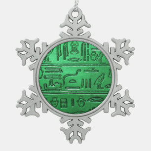 Hieroglyphs 2014-1024 tin sneeuwvlok ornament