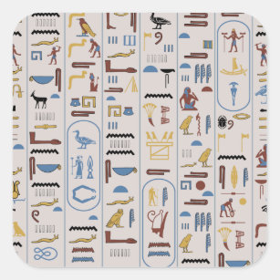 Hieroglyphs Ash Color Farao Vierkante Sticker