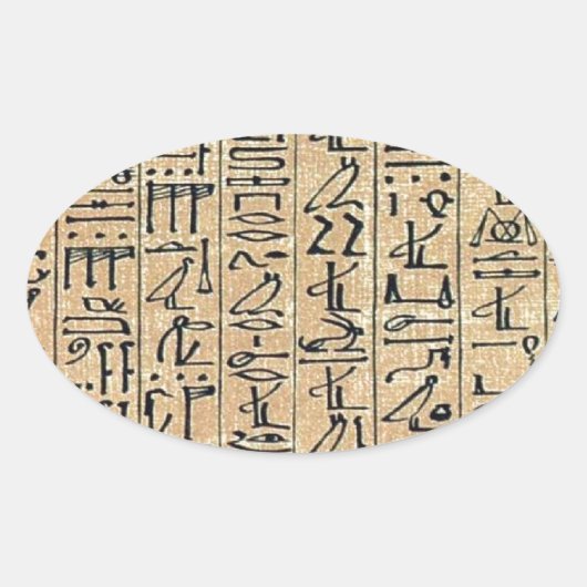 Hieroglyphs Hieroglifos Ovale Sticker (Voorkant)