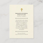 Hieromartyr St. Eleutherius Orthodox Prayer Card Plaatskaartje (Achterkant)