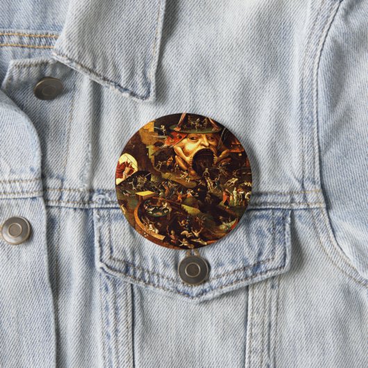Hieronymus Bosch Christus in Limbo Ronde Button 7,6 Cm (In situ)