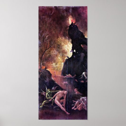 Hieronymus Bosch-De rest van de hel op flow Poster (Voorkant)