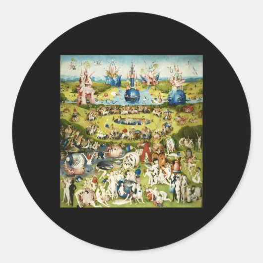 Hieronymus Bosch de tuin van de Ely Delights Ronde Sticker (Voorkant)