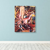 Hieronymus Bosch - De tuin van de hel, detail Canvas Afdruk (Insitu (Houten vloer))