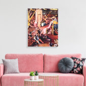 Hieronymus Bosch - De tuin van de hel, detail Canvas Afdruk (Insitu (Woonkamer))