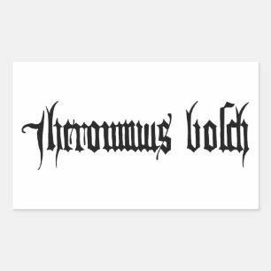 Hieronymus Bosch handtekening autograaf schilder m Rechthoekige Sticker