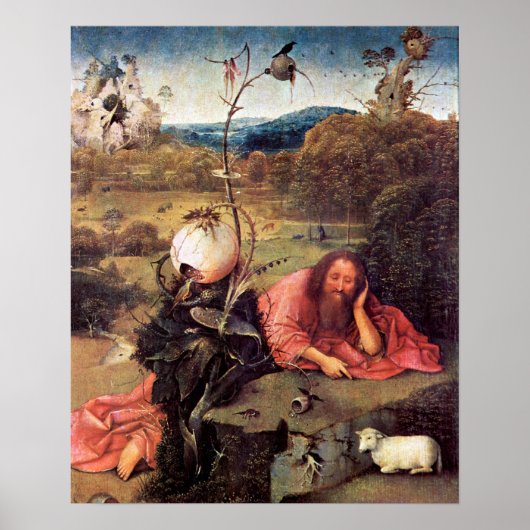 Hieronymus Bosch-Meditator St. John de Baptist Poster (Voorkant)