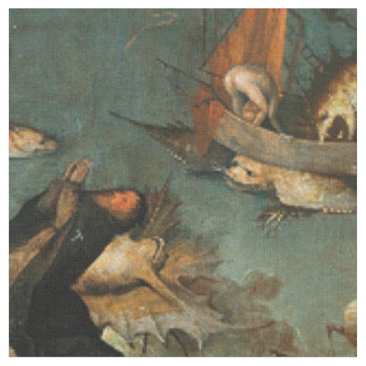 Hieronymus Bosch - Temptation of Saint Anthony Stof (Close Up)