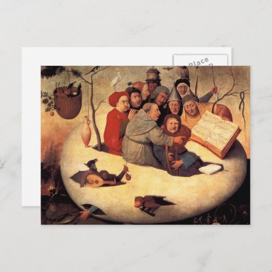 Hieronymus Bosch- The Concert in the Egg Briefkaart (Voorkant / Achterkant)