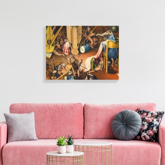Hieronymus Bosch-The Garden of Hell Canvas Afdruk (Insitu (Woonkamer))
