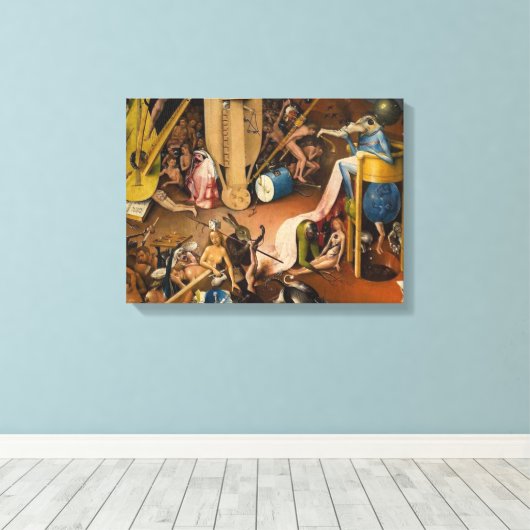 Hieronymus Bosch-The Garden of Hell Canvas Afdruk (Insitu (Houten vloer))