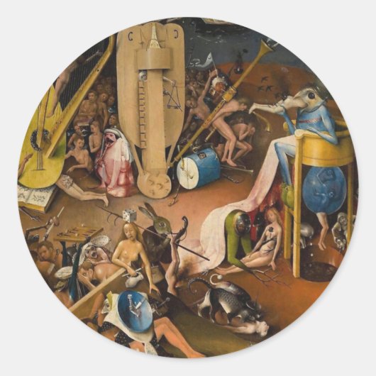 Hieronymus Bosch-The Garden of Hell Ronde Sticker (Voorkant)